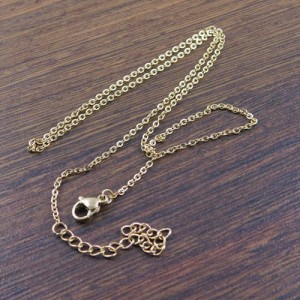 Gotowy łańcuszek z zapięciem stal nierdzewna pozłacana (40cm+5cm)