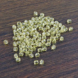 Czeskie koraliki szklane Fire Polish 3mm Citrine Yellow (40szt.)