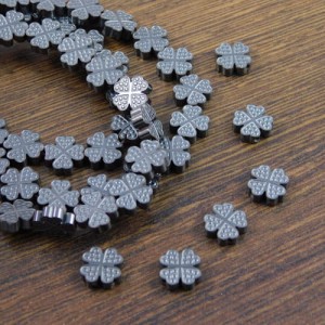 Hematyt koniczynka grafitowa 8x2.6mm (4szt.)