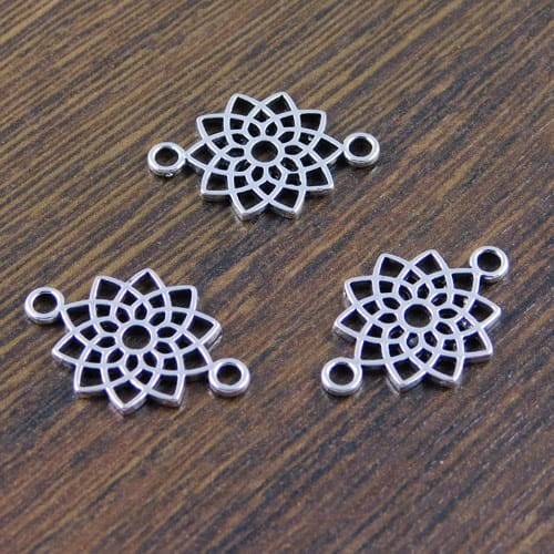Łącznik rozeta z metalu 21x14x1.2mm ciemno srebrny (4szt)
