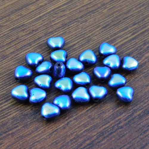 Koraliki serca 6x5.5x4mm Jet AB (10szt)