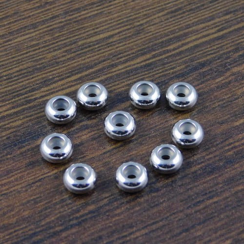 Oponka z silikonem blokada stal nierdzewna 6x3mm ciemna srebrna (1szt.)