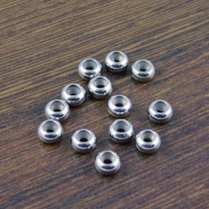 Oponka z silikonem blokada metalowa 6x3mm ciemne srebro (1szt.)