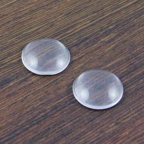 Kaboszon koło ze szkła 18x5mm przezroczyste (4szt.)