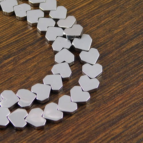 Hematyt serca 8x7.5x2.3mm ciemne srebrne (6szt)