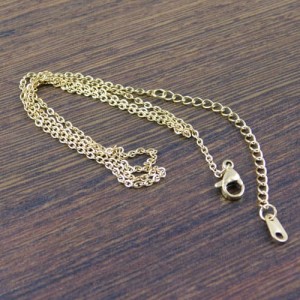 Gotowy łańcuszek z zapięciem stal nierdzewna złoty (45cm+5cm)