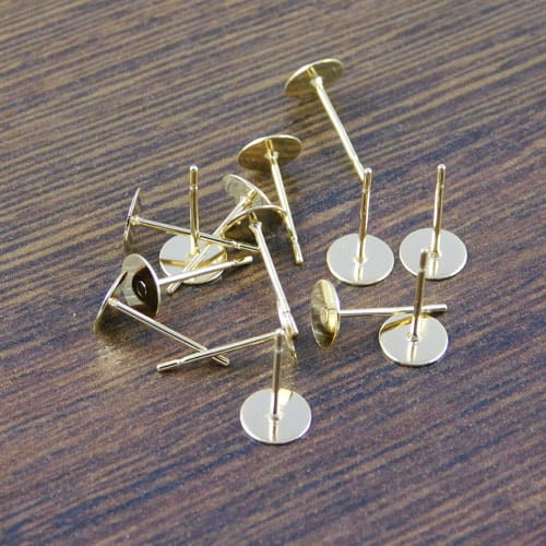 Sztyfty płaski do naklejania ze stali nierdzewnej 12x6mm złoty (4szt.)