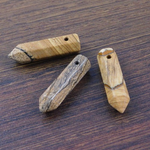 Zawieszka jaspis krajobrazowy grot 30-33x8-9mm (1szt.)