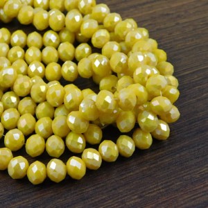 Oponki fasetowane ze szkła 8x6mm żółte (20szt)