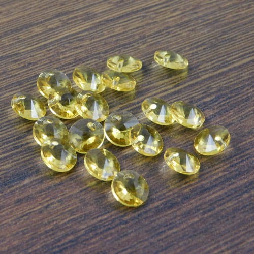 Zawieszka pastylka ze szkła 8x5mm bursztynowa (6szt)