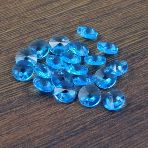 Zawieszka pastylka ze szkła 8x5mm niebieska (6szt)