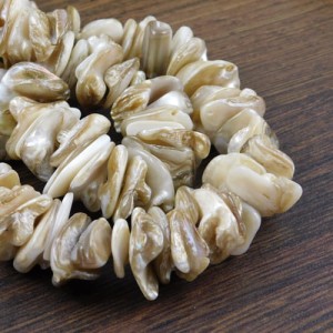 Masa perłowa nieregularna 10-25x10-25x3mm beżowa (10szt.)