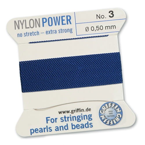 Nici nylonowe Griffin z igłą 0.50mm dark blue (2metry)