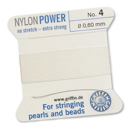 Nici nylonowe Griffin z igłą 0.60mm white (2metry)