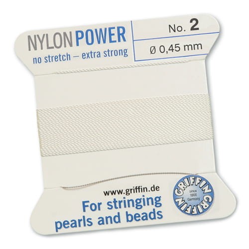 Nici nylonowe Griffin z igłą 0.45mm white (2metry)