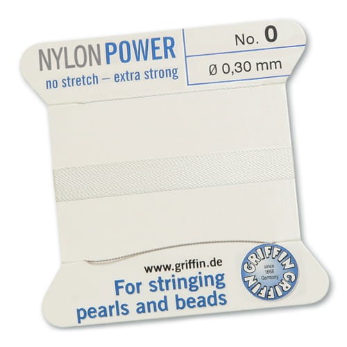 Nici nylonowe Griffin z igłą 0.30mm white (2metry)