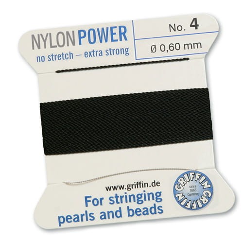 Nici nylonowe Griffin z igłą 0.60mm black (2metry)