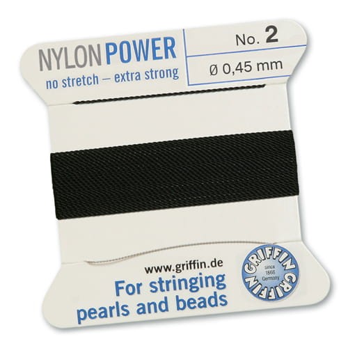 Nici nylonowe Griffin z igłą 0.45mm black (2metry)
