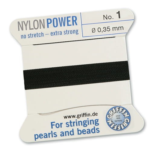 Nici nylonowe Griffin z igłą 0.35mm black (2metry)