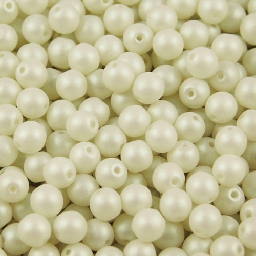 Kulki ze szkła 4mm Powdery - Ivory (40szt.)