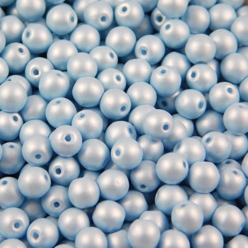Kulki ze szkła 4mm Powdery - Pastel Blue (40szt.)