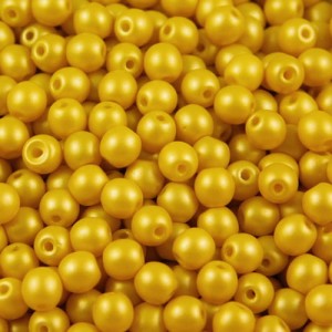 Czeskie koraliki szklane kulki 4mm Powdery Yellow (40szt.)