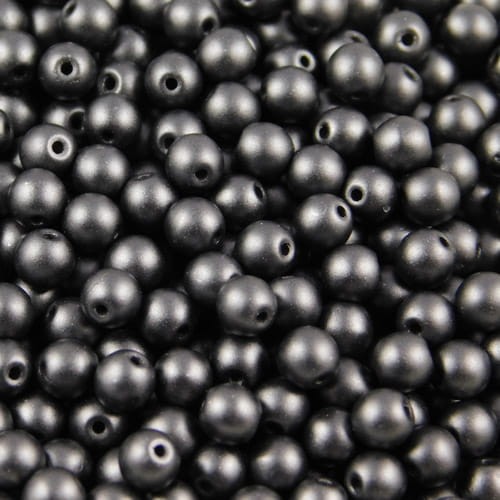 Kulki ze szkła 4mm Powdery - Jet (40szt.)