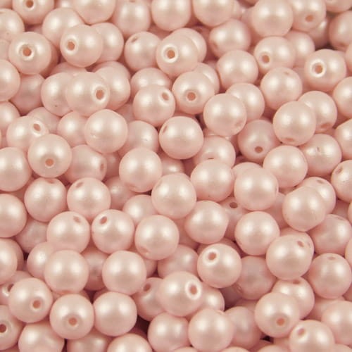 Kulki ze szkła 4mm Powdery - Pastel Pink (40szt.)