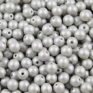 Czeskie koraliki szklane kulki 3mm Powdery Pastel Gray (40szt.)
