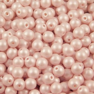 Kulki ze szkła 3mm Powdery - Pastel Pink (40szt.)