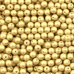 Czeskie koraliki szklane kulki 3mm Powdery Light Gold (40szt.)