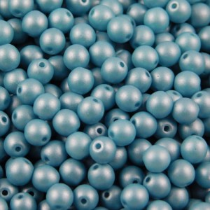 Czeskie koraliki szklane kulki 3mm Powdery Ocean (40szt.)