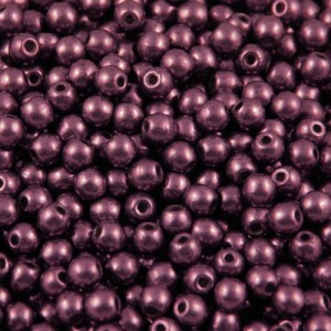 Czeskie koraliki szklane kulki 3mm Saturated Metallic Red Pear (40szt.)