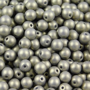 Czeskie koraliki szklane kulki 3mm Powdery Antique Gold (40szt.)