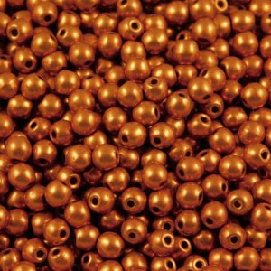 Czeskie koraliki szklane kulki 3mm Saturated Metallic Russet Orange (40szt.)