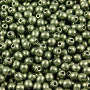 Kulki ze szkła 3mm Sueded Gold Fern (40szt)