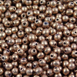 Czeskie koraliki szklane kulki 3mm Saturated Metallic Hazel (40szt.)