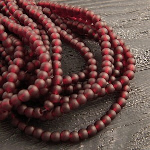 Kulki oszronione ze szkła 4mm bordowe (200szt.)