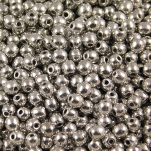 Czeskie koraliki szklane kulki 3mm Silver (40szt.)