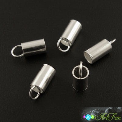 Końcówki do rzemieni ze srebra 4mm (2szt)