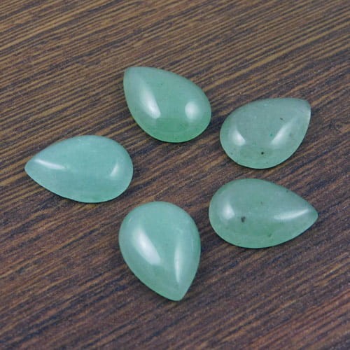 Kaboszon awenturyn zielony łza 18-19x13x5mm (1szt.)