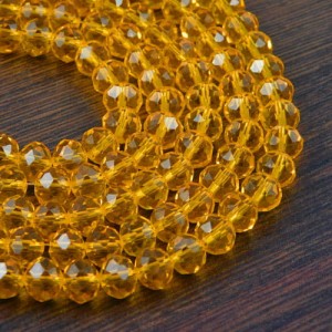 Oponki fasetowane ze szkła 8x6mm pomarańczowe (20szt.)