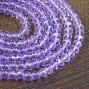 Oponki fasetowane ze szkła 6x4.5mm fioletowe (20szt.)