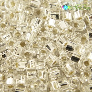 TOHO Cube 3mm Silver-Lined Crystal (10gram)
