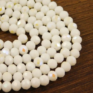 Oponki fasetowane ze szkła 6x4.5mm białe AB (20szt.)