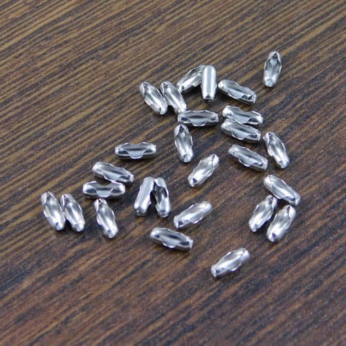 Zapięcie stal nierdzewna do łańcuszka kulkowego 1.5mm ciemne srebrne (4szt)