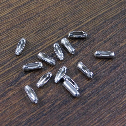 Zapięcie stal nierdzewna do łańcuszka kulkowego 2.4mm ciemne srebrne (4szt)