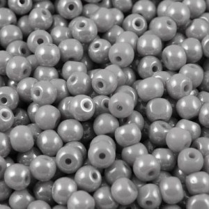 Kulki ze szkła 4x3mm szare z połyskiem (110szt)