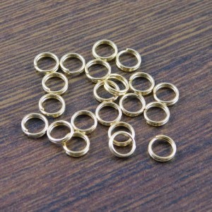 Złote ogniwko montażowe sprężynka 6mm stal chirurgiczna pozłacana (10szt.)