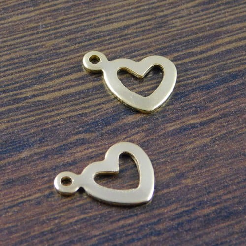 Zawieszka serce stal nierdzewna 14x10mm złota (1szt)